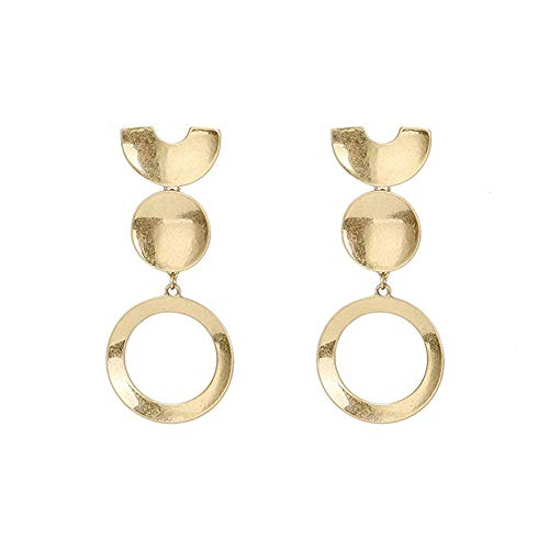 Novedad Jewelrygold Plated Mujer Stud Pendientes Media Ronda Toro Oro 80Mm