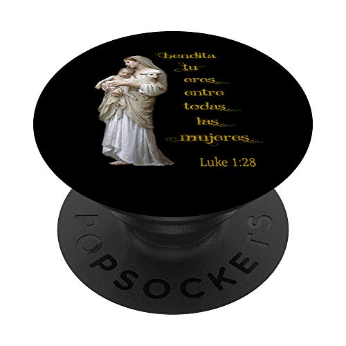 Nuestra Senora Virgen del Cordero Español Ave Maria PopSockets PopGrip: Agarre intercambiable para Teléfonos y Tabletas