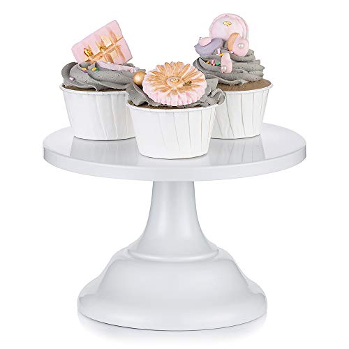 Nuptio Bases para Tartas de Blanco Soporte Cupcakes de Boda 20cm Cake Stand Redondo para Fiesta de Cumpleaños Aniversario de Boda Baby Shower