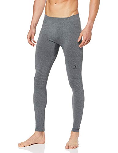 Odlo Bl Bottom Long Performance Warm Pantalon, Hombre, Grey Melange - Black, L