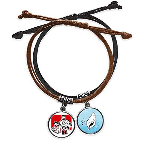 offbb China Red Education Promotion Model Pulsera Cuerda Mano Cadena Cuero Cobo Pulsera