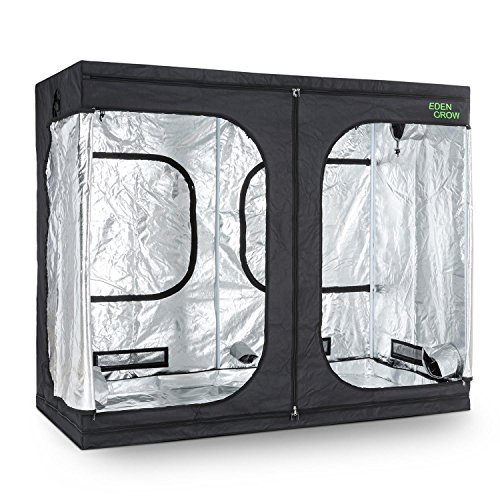 Oneconcept Eden Grow XL - Armario de Cultivo, Carpa de Cultivo, 240 x 120 x 200 cm, 2 accesos de ventilación, Recubrimiento Interior Reflectante, Recubrimiento de Suelo Impermeable, Negro