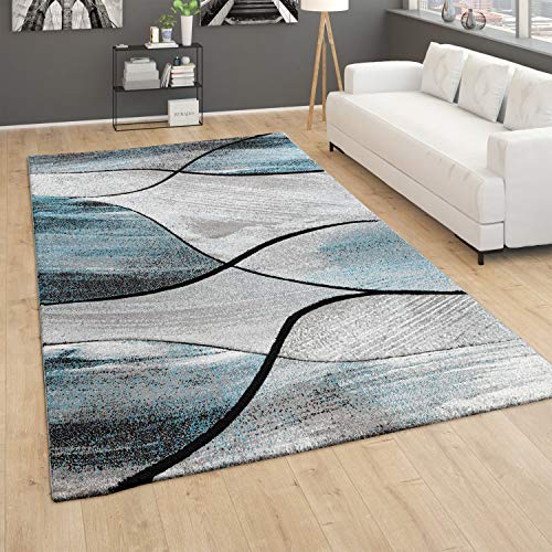 Paco Home Alfombra salón Vintage Pelo Corto 3D geométrica Verde Beige, tamaño:200x290 cm