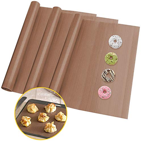 Papel de Horno, 3 Hojas Papel para hornear Reutilizable Teflon de PTFE para prensas de Calor Hoja de Papel de Calor Hoja de Papel de 40 * 50 cm Resistente al Calor, Antiadherente para Horno Parrilla