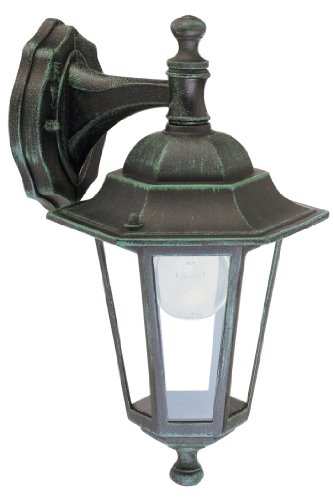 PAPILLON 8193060 Farol Jardín Hexagonal Verde Soporte Alto, Negro