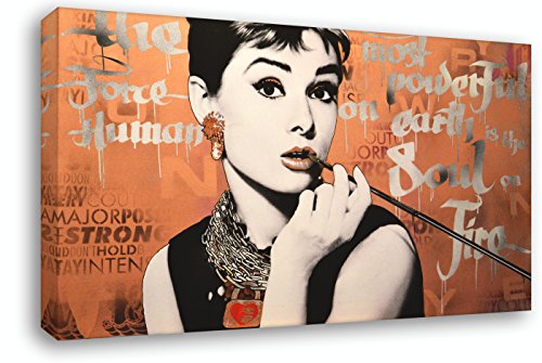 Paul James - Cuadro de pared con diseño de Audrey Hepburn Chain de Paul James Grössen) - Impresión artística sobre lienzo/lienzo (80 x 140 cm)