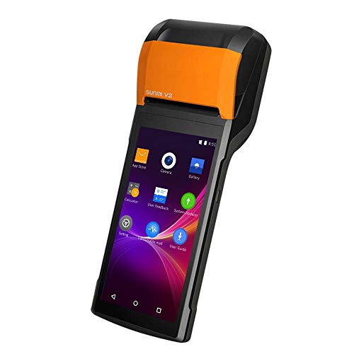 PDA Sunmi V2 Terminal de pago móvil con impresora integrada, android 7.1, pantalla táctil, compatible con 4G, Bluethooth, Wi-Fi