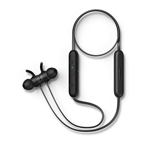 Philips Auriculares Intrauditivos Bluetooth E1205BK/00 con Micrófono (Mando a Distancia Integrado, 7 Horas de Autonomía, Protección Salpicaduras IPX4, Auriculares Magnéticos) Negro - Modelo 2020/2021
