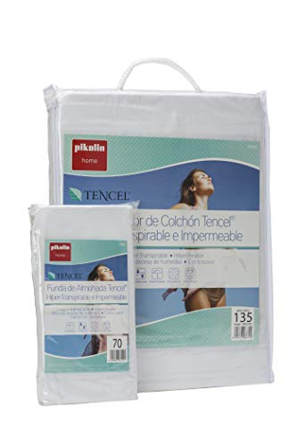 Pikolin Home - Set híper-transpirable e impermeable con protector de colchón (90x190/200cm) y funda de almohada (40x90cm) (Todas las medidas)