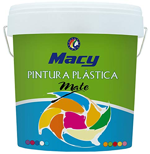 Pintura Plastica Mate Lavable Color Blanco para Interior y Exterior -8 LTS o 13 KG -. MATE REF-100 MACY