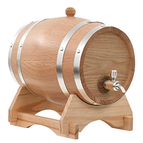 Pissente Barril de Madera de Roble, Barril de Vino Vintage para Almacenamiento y Fabricación, 12 L