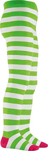 Playshoes Strumpfhose Blockringel medias, Verde (Grün/Weiß 46), 98 (Talla del fabricante: 98/104) para Niñas