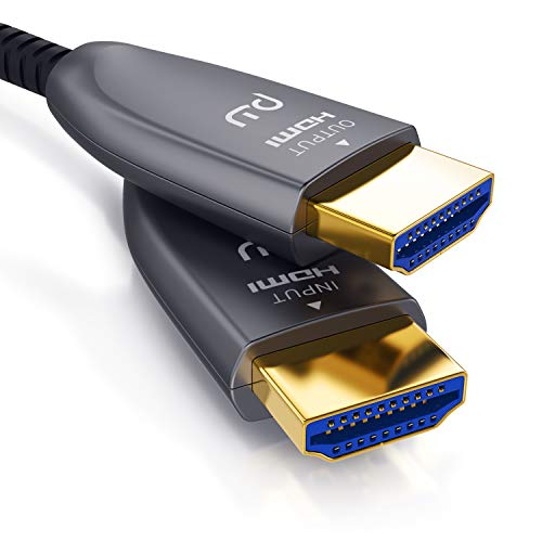 Primewire - Cable de Fibra óptica HDMI 2.0b 15 Metros - contactos Dorados - Conectores de Aluminio - HDCP 2.2 - protección contra torceduras - 3840 x2160@ 60Hz con HDR - 4kx2k@8bpc