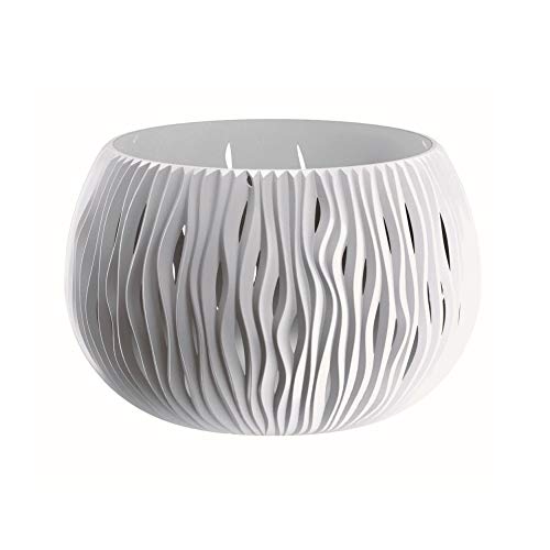 Prosperplast Bowl Sandy de plástico con depósito en Color Blanco, 30 (Alto) (Ancho) x 47,8 (Profundo) cms, Aprox: 47 cm