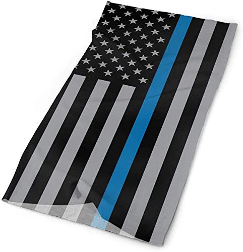 Quintion Robeson Línea Azul Delgada Bandera Tubo de policía Bandanas Sombreros Diadema Bufanda mágica Polaina de Cuello