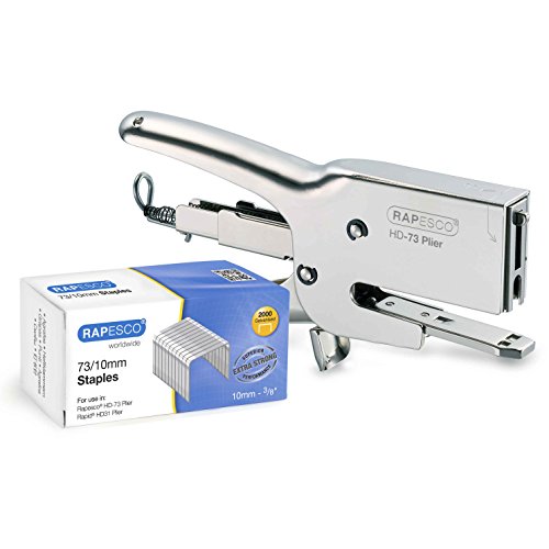 Rapesco HD73 - Kit de grapadora metalica de gruesos y 2000 grapas 73/10 mm, 70 hojas de capacidad