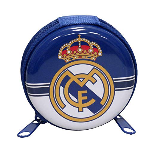 Real Madrid Monedero de Metal Redondo de Monedero, 25 cm, Multicolor