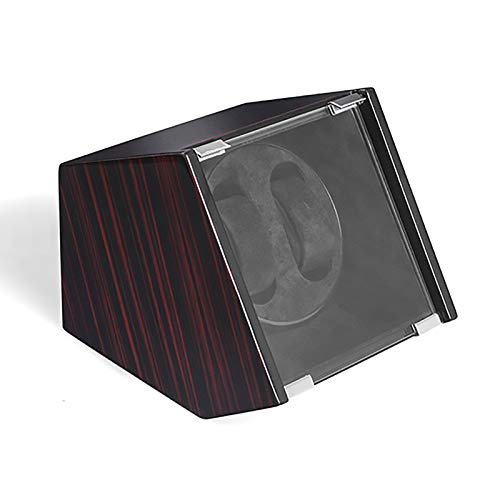 Reloj Winder Reloj Windoer - Reloj de doble posición Caja de almacenamiento de ébano Grano de madera Relojes inclinados Caja de bobinado Relojes mecánicos Relojes automáticos Reloj de motor silencioso