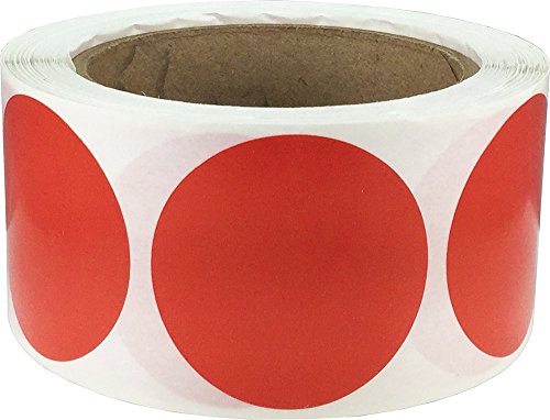 Rojas Pegatinas Circulares, 51 mm 2 Pulgadas Etiquetas de Puntos 500 Paquete