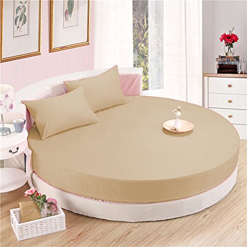 Ropa de cama de 4 piezas de algodón egipcio 600 TC (223 cm de diámetro, color beis)