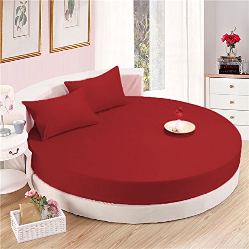 Ropa de cama de 4 piezas de algodón egipcio 600 TC (223 cm de diámetro, color burdeos)