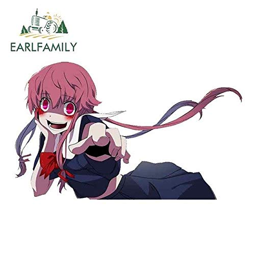 RSZHHL Sticker de Carro  13 cm x 7,9 cm para Gasai Yuno Mirai Nikki Assessoires Van GTR Coche gráfico Coche calcomanía decoración Creativa Pegatinas   Estilo A