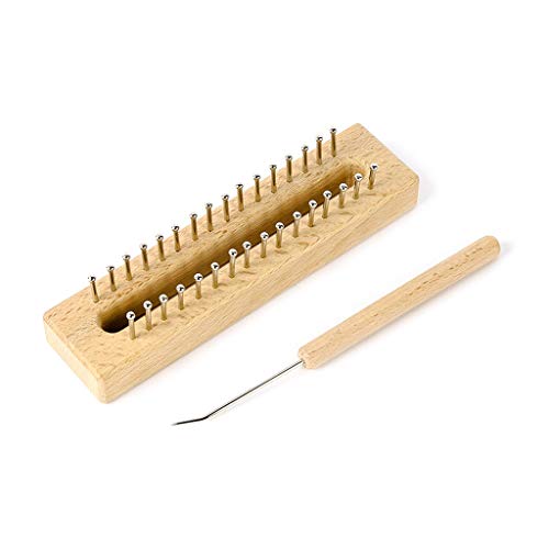 ruiruiNIE 32 Pines Kit de Gancho de Tablero de Telar de Madera Kit de Aguja DIY Craft Sock Weaving Weaving Tool