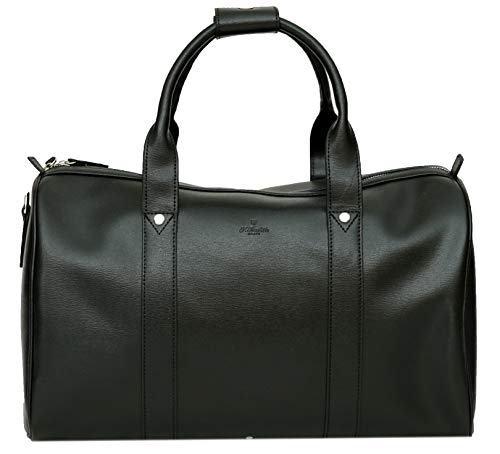 S Babila - Colección de Cuero Saffiano - Negro - Bolsa de Viaje de 18"