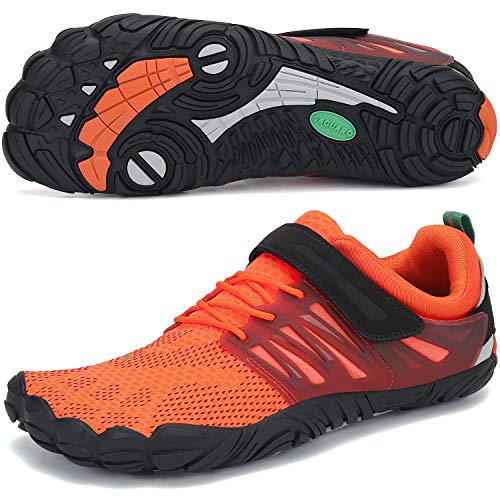 SAGUARO Hombre Mujer Zapatillas de Training Yoga Entrenamiento Gym Interior Transpirables Zapatos Correr Barefoot Resistentes Comodas Zapatos Gimnasio Asfalto Playa Agua Exterior(058 Naranja, 40 EU)