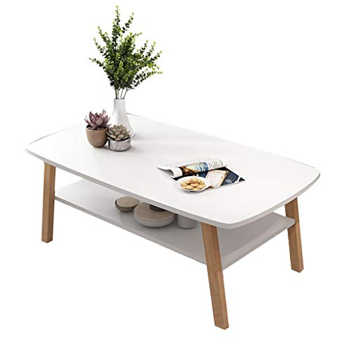 Sala de Estar sofá Mesa, Creativa pequeña Mesa de Esquina Mesa de Comedor multifunción Mesa de Ocio Mesa de Lectura de Madera decoración de Mesa de té Muebles 80 * 40 * 43CM,White