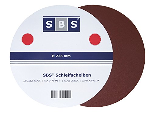 SBS Velcro discos de papel de lija grano 80 diámetro 225 mm para cuello-largo Sanders 25 unidades