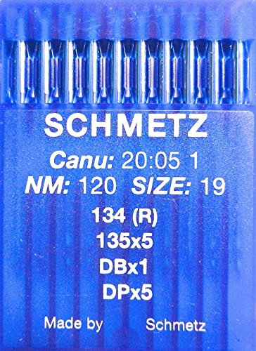 SCHMETZ 10 agujas redondas para máquina de coser, sistema 134 (R), industria St. 120