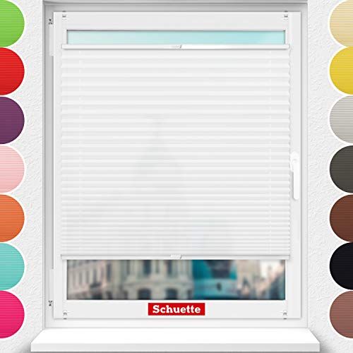 Schuette® Estor plisado sin agujeros ● Colección Premium: White Day (blanco) ● 35 x 200 cm (ancho x alto) ● Estor plegable Suprafix Klemmfix 2.0 ● 60 segundos, montaje con vídeo incluido