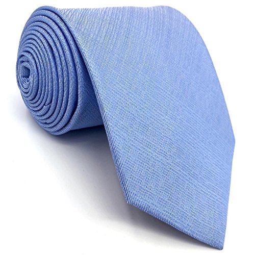 shlax&wing Baby Azul Color Sólido Corbatas Para Hombre Extra Largo Traje de negocios Classic