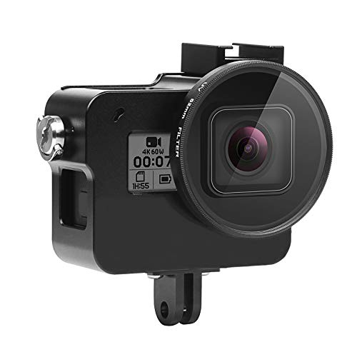 SHOOT Funda Protectora de Aluminio para GoPro Hero 7 Negro,Funda de Aleación de Aluminio con Filtro de Lente UV de 52 mm