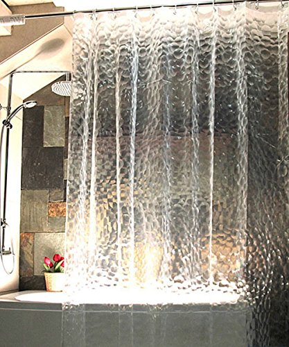 ShowPower No.1017 Waterfall Cortina de Ducha Transparente 180 X 220 cm EVA Impresión 3D Efecto Anti-Mildew Impermeable Cortinas De Baño