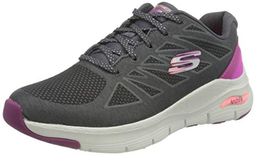 Skechers Arch Fit-She's Effortless, Zapatillas Mujer, Gris (CCPK Black Mesh/Multi Trim), 37 EU