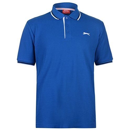 Slazenger – Polo para hombre de manga corta, con detalles de rayas azul cobalto XXXL