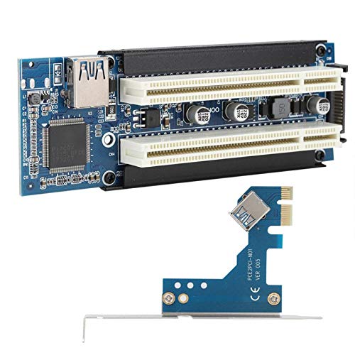 Socobeta Adaptador de Tarjeta de expansión compacta PCI-E Duradera de Alto Rendimiento a Doble Puerto de 5 V o 3,3 V Conveniente para computadora de Escritorio