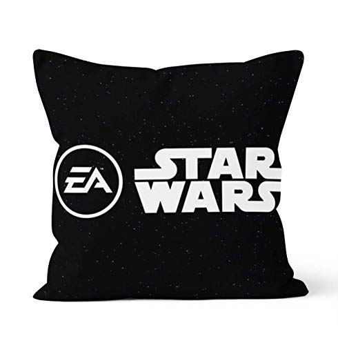 Tainsi Funda de almohada decorativa de doble cara con cierre de cremallera oculta, diseño de Star Wars, regalo para decoración del coche, sofá, cama, tamaño 45 x 45 cm.