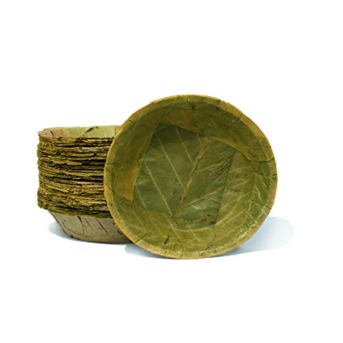 TAPARI Biodegradable Sturdy Leaf Bowls 19cm - Paquete de 20 platos de fiesta ecológicos desechables fuertes - Placas éticas compostables 100% orgánicas para comidas al aire libre