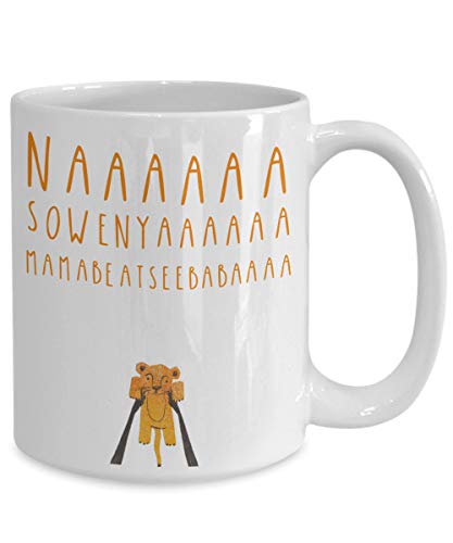 Taza de café con texto en inglés "New Baby Lion King" (325 ml), color blanco