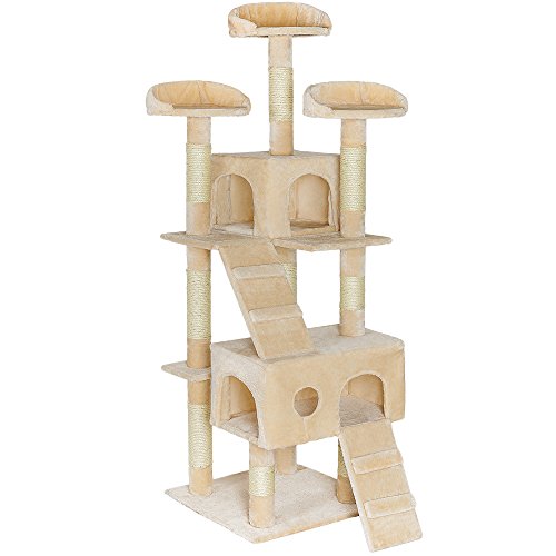 TecTake Rascador para Gatos Árbol Juguetes para Gatos Sisal 170 cm (Beige | no. 401114)