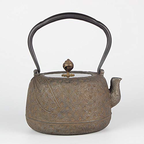 Tetera De Hierro Fundido Hierro Pot Sur de artesanía Antigua Rust Hierro Viejo Olla de Hierro Fundido Pot Hecho a Mano Puro sin Recubrimiento Salud Hierro Pot (Color : Cast Iron, Size : 1300ml)