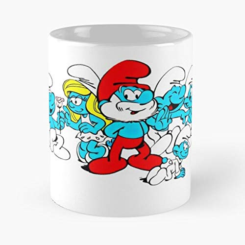 The Retro Cartoon 80S Vintage Pitufos 70S Eat Food Bite John Best Taza de café de cerámica de 11 oz