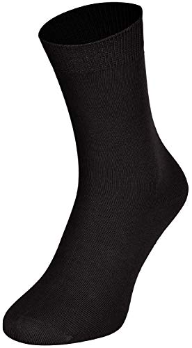 Tobeni 10 Pares de Calcetines para Hombre de Negocios 100% Algodón Punta sin Costuras Color Negro Tamano 47-50