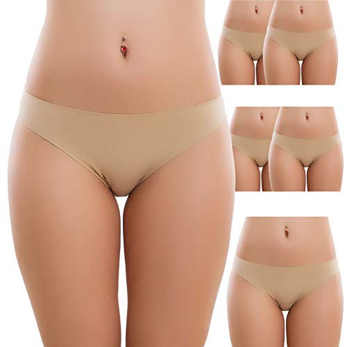 Toocool – Stock 6 unidades Slip mujer bragas Basic elástico algodón nuevo 170-6 beige L-XL