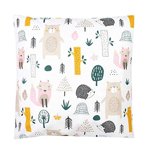 TupTam Funda para Cojin con Diseño Decorativo para Niños, Bosque Animales, 40 x 40 cm