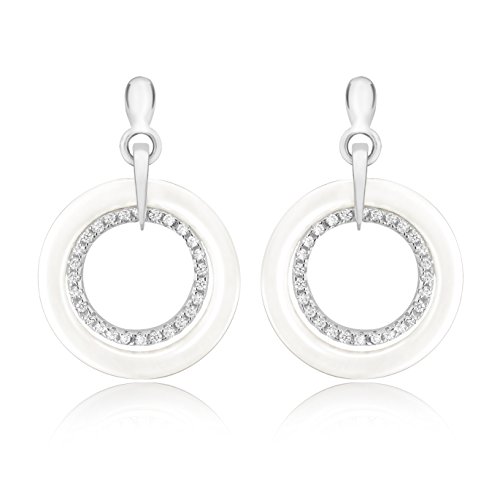 Tuscany Silver 8.58.8249 Pendientes de plata, circonita, color blanco