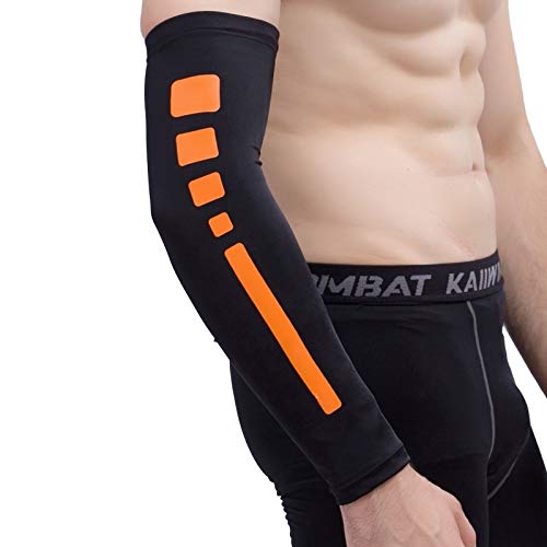 Tuzi Qiuge Manga del Brazo, Hombres Deportes al Aire Libre, elástico y Transpirable Antideslizante Equipo de Protección del Codo del Brazo de la Manga, Protección Deportes QiuGe (Color : Black)